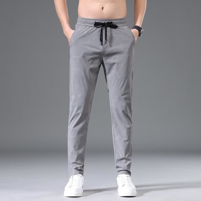 Pantalon Homme Ete Imprime Coupe Droite Slim Fit INSFITY Gris clair Gris clair Cdiscount Pret a Porter