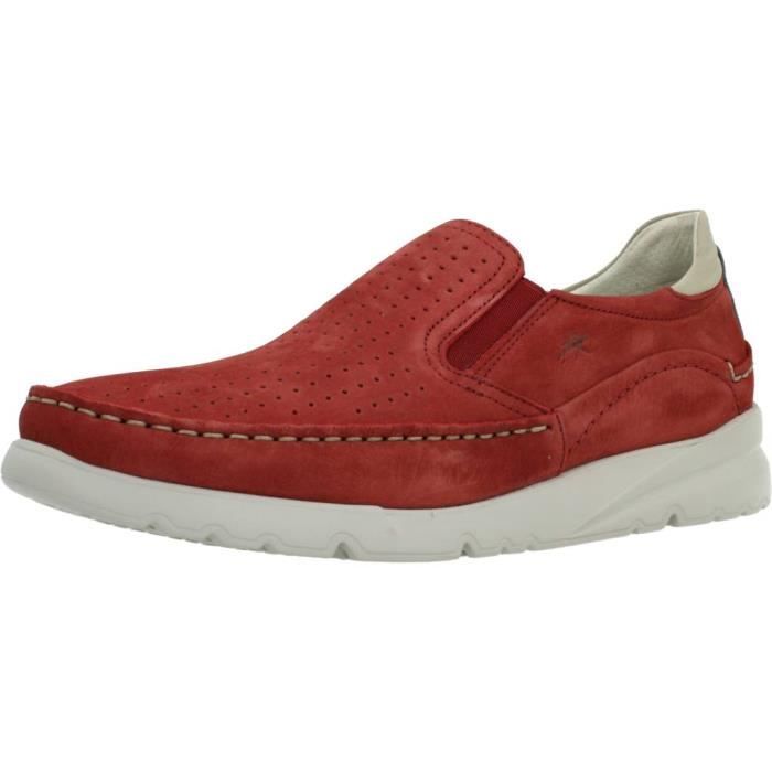 Mocassin Homme Fluchos 136323 Rouge Textile Semelle Gomme