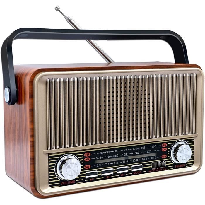 Radio Portables, Sentasi Radio Vintage Bluetooth FM/AM SW, Radio Bluetooth  Vintage Classic Design en Bois Support USB/TF, Radio Port - Cdiscount TV  Son Photo