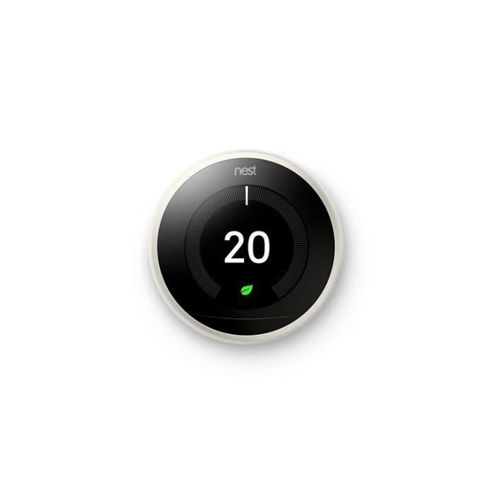 Thermostat - GOOGLE - Nest Learning Thermostat 3rd Gen - Blanc - 3e génération - 8.4 x 3.2 cm