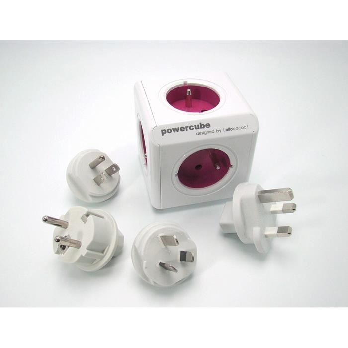 PowerCube ReWirable bloc multiprise 5 prises et 4 adaptateurs de voyage Cdiscount Bricolage