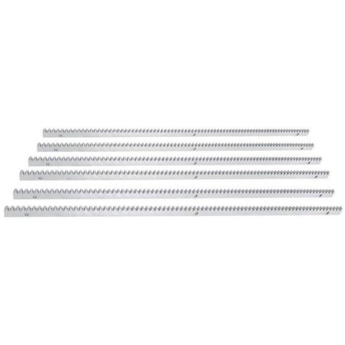 Rail denté - OUKANING - 6 m - Acier galvanisé - Capacité 2000 kg - IP44