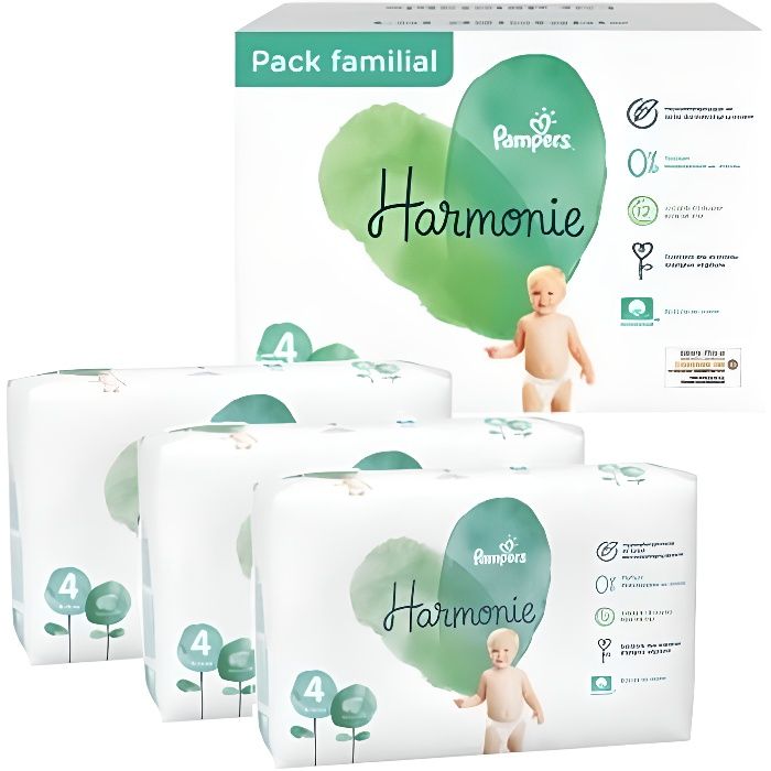 114 Couches Pampers Harmonie taille 4 Cdiscount Puériculture & Eveil bébé