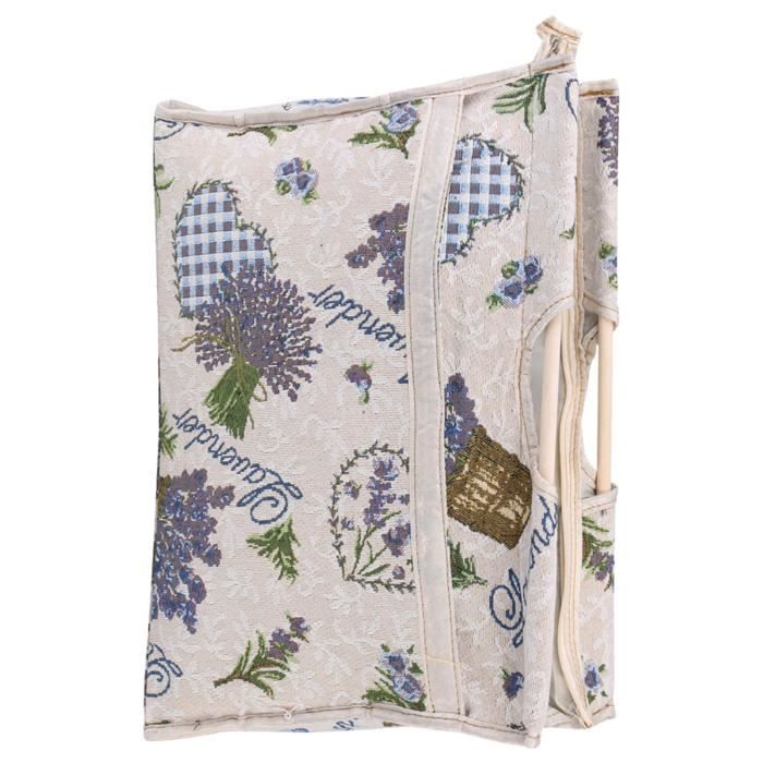 Sac à Tricoter, Sac De Rangement En Tissu Tissé Avec Poignée En Bois, Sac De Rangement Pour Aiguilles à Tricoter, Outils De Couture (fleur Bleue