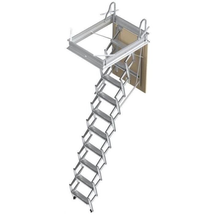 Escalier escamotable droit 70x100cm - Structure et marches en métal -PANTO  SCARI - Cdiscount Bricolage