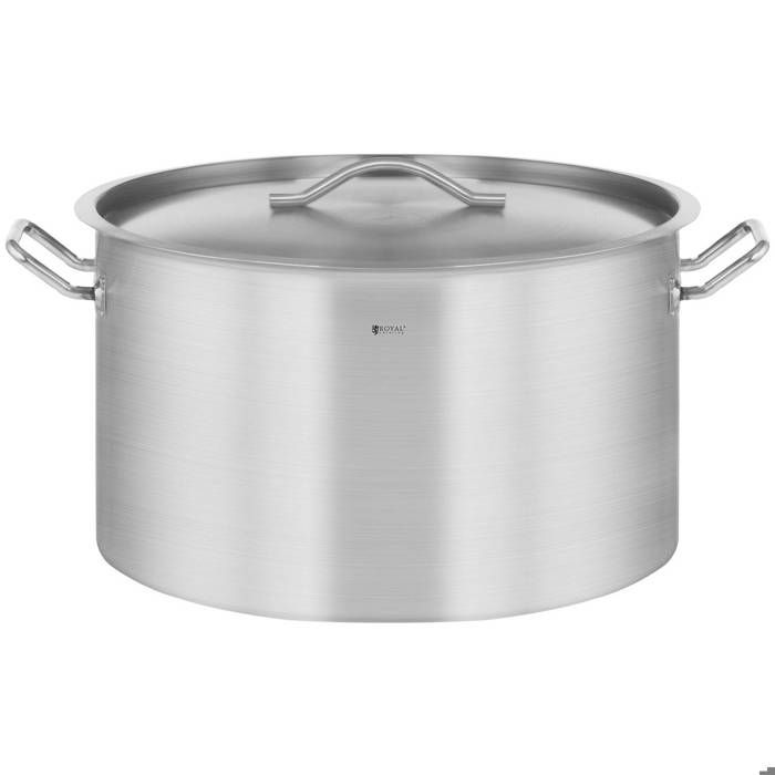Marmite Inox 50 Litres - Acier Inoxydable 201, épaisseur 0,8 Mm, Couvercle Escamotable - Pour Cuisson, Braisage, Maintien Au Chaud