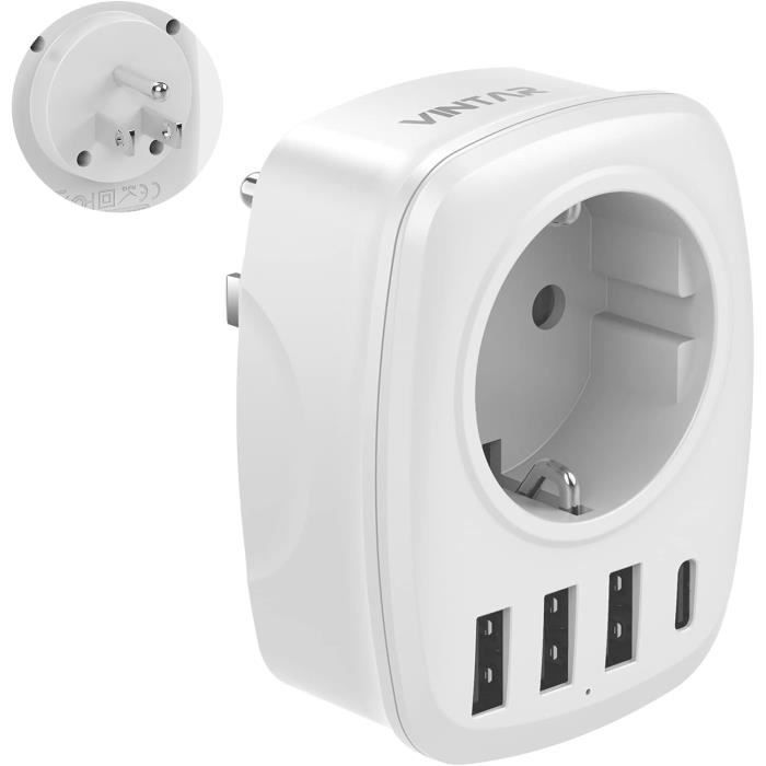 Adaptateur Prise France Vers Usa Avec 2 Usb, Adaptateur Prise