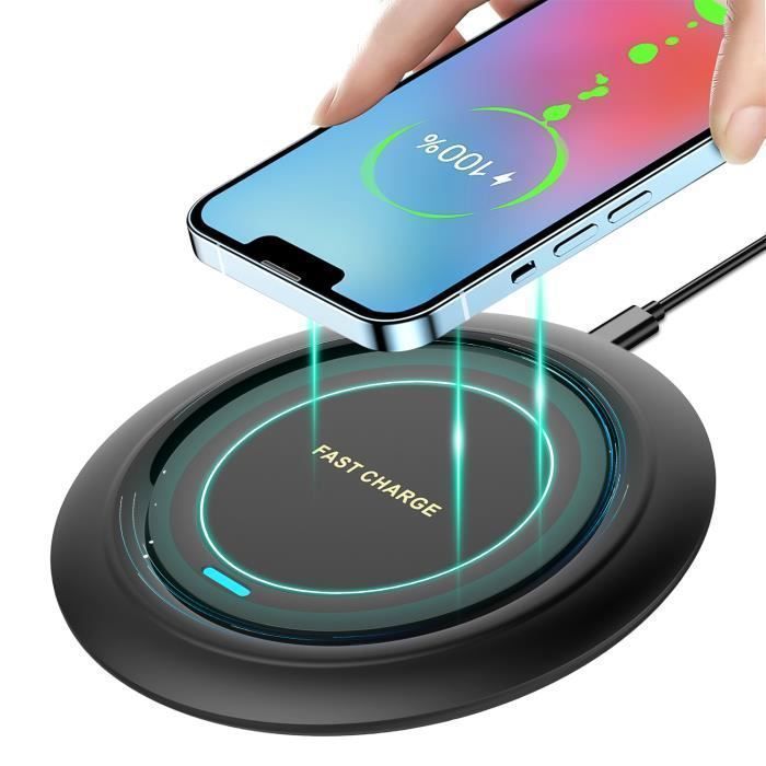 Chargeur sans Fil, Charge Rapide 15W, Universel certifié Qi, Chargeur à  Induction Compatible avec iPhone, Huawei, Samsung, etc. - Cdiscount  Téléphonie