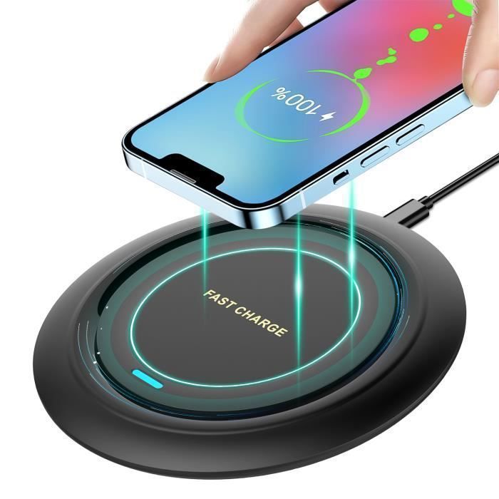 Chargeur sans Fil, Charge Rapide 15W, Universel certifié Qi, Chargeur à Induction Compatible