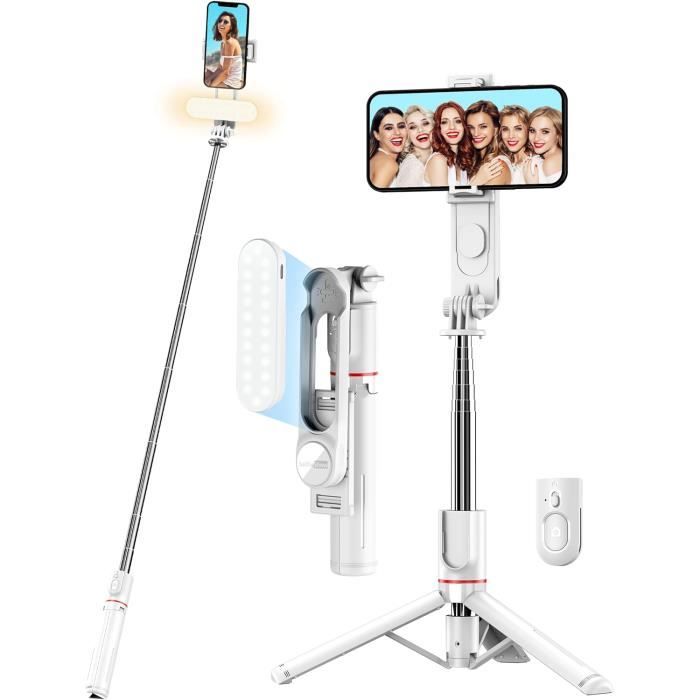 Perche à Selfie 160 Cm Trépied Monopode Aluminium - Support Rotatif 360° Pour IPhone 16/15/14/13/12 & Android, Idéal Golf, Vlog & Création Contenu