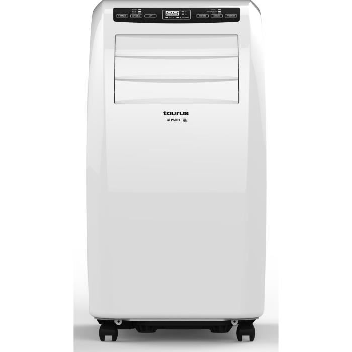 TAURUS AC293 Climatiseur mobile - 2900 watts - 10000 Btu - Fonction Déshumidification - Ventilation - Minuterie - Silencieux- Blanc