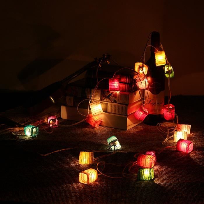 Tempsa 20Led Guirlande Lumineuse Lanterne Papier Chinoise Prise Us  110V-240V Décor Bar Restaurant Fete - Cdiscount Maison