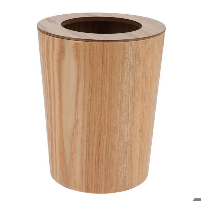 Poubelle en bois - Corbeille de ville - Poubelle de propreté