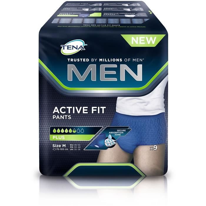 TENA MenActive Fit Pants sousvêtement homme pour incontinence taille M 9 serviettes
