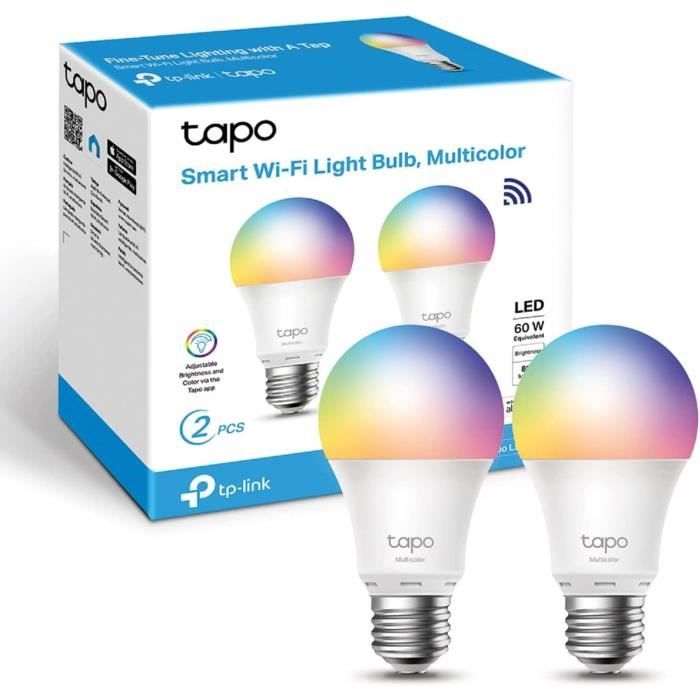 Tapo Ampoule Connectée Wifi, Ampoule Led E27 Multicolore 2700K-6500K,  Ampoule Intelligente 8.7 W 806Lm, Compatible Avec Alexa[H2344]