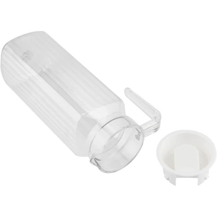 Pichet mélangeur pour boisson – 2 000 ml/1,9 l – Pichet à eau p-lastic anti-fuite avec couvercle, lames coudées, piston mélangeur réglable, pichet à jus, carafe à boisson pour boissons et lait