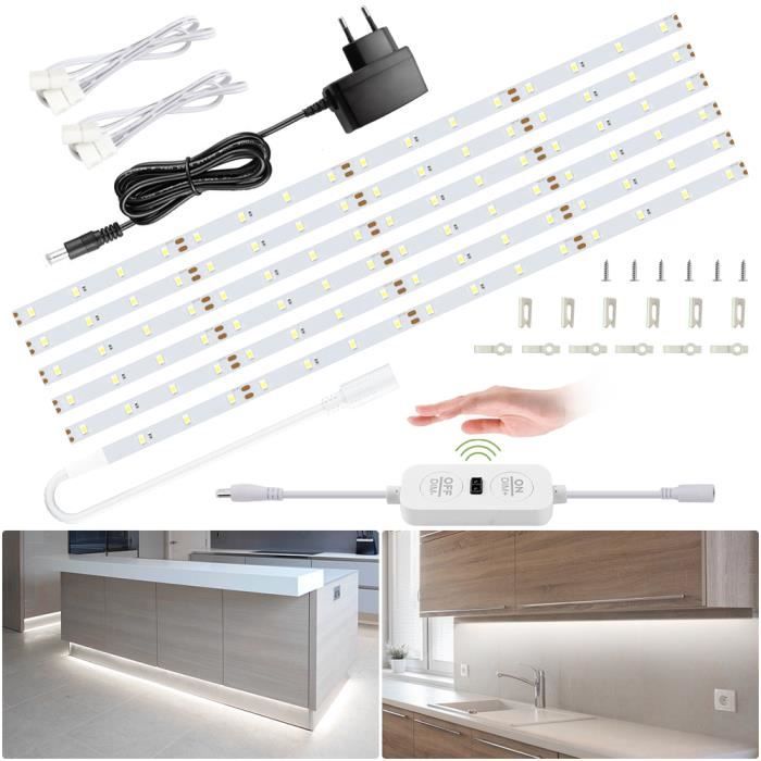 Ustellar Ruban LED 6m 6000K avec Capteur de movement pour Placard, Eclairage Sous Meuble Cuisine