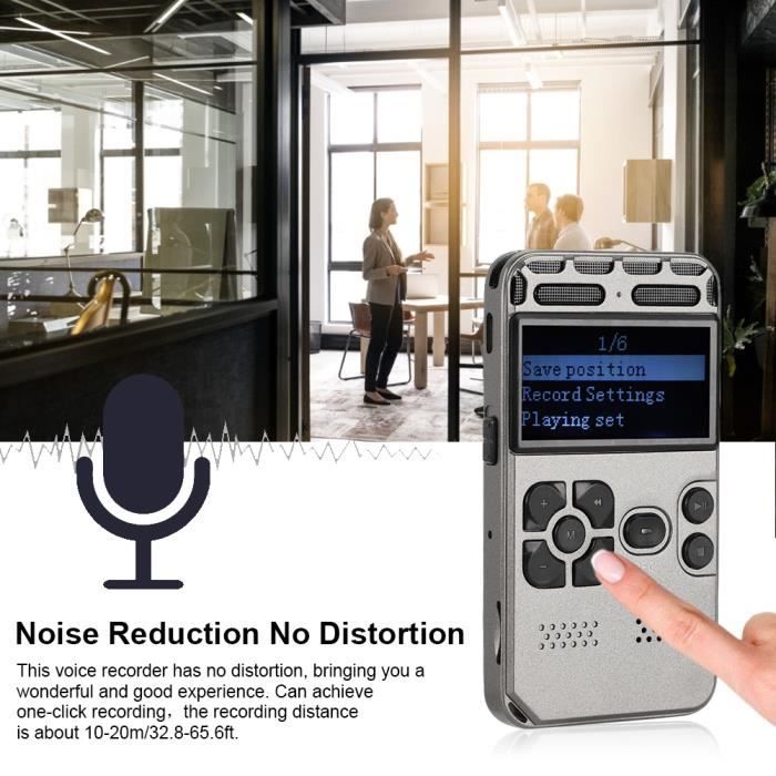 Enregistreur Vocal Numérique Portable Léger Mini Hd Isolation De