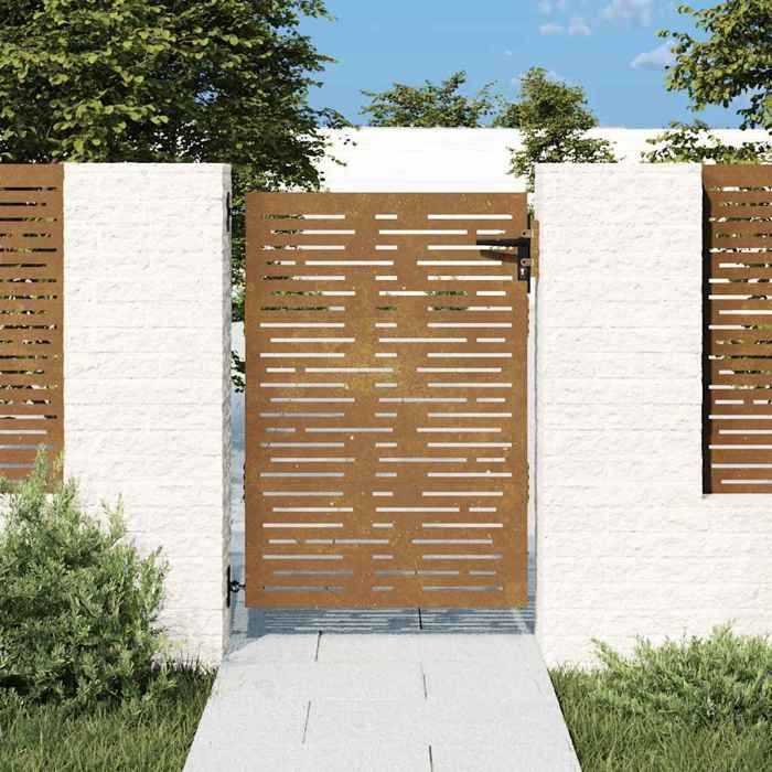 vidaXL Portail de jardin design acier corten 85 x 150 cm