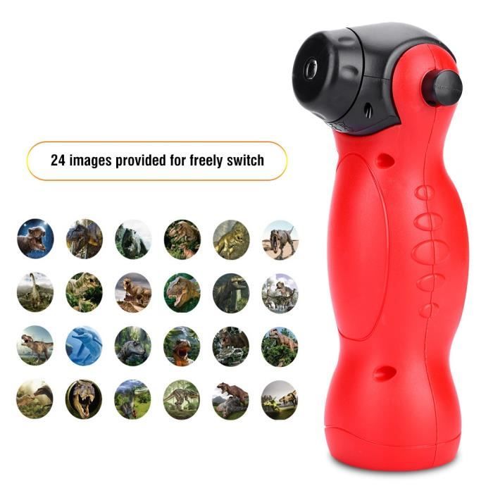 Lampe Torche Projecteur Dinosaure Enfant – 24 Images Dino + 3 Disques – Jouet Éducatif Lumineux Vert