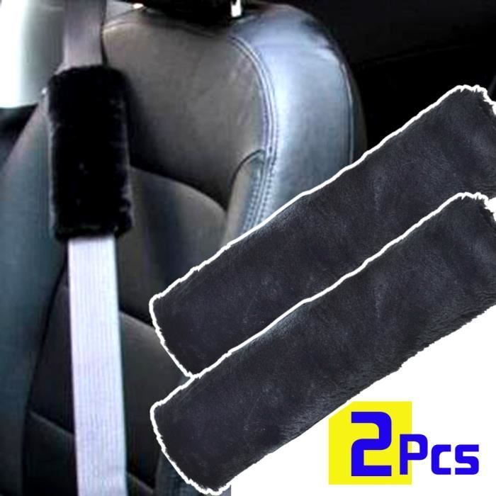 2 pièces Jeu de protège épaulière ceinture de voiture en noir