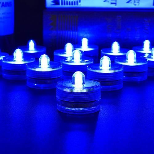 Bleu Mini lampes LED SubSN étanches IP65 12 pièceslot lampe à bougie ...