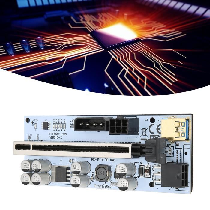 LAN - Carte Riser PCIE 8 condensateurs fermes GPU anti-interférence ...
