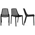 Chaise de jardin empilable en plastique noir - Oviala-1