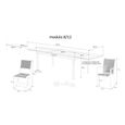 Ensemble de salon de jardin - Wilsa - Modulo T 8/12 - Table modulable - Aluminium-1
