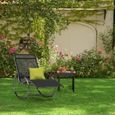 Blumfeldt Santorini Fauteuil de jardin à bascule - Rocking chair - Dossier réglable sur 3 positions  - Aluminium & polyester - Noir-1
