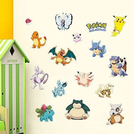 Kibi Stickers Muraux Pokémon Pikachu Autocollant Mural pour Chambre Enfants  Bébé Décoration Murale Pokémon Pikachu Peel et Stick Stickers Muraux Autocollant  Pokemon Sticker Mural Pokemon 3D : : Bébé et Puériculture