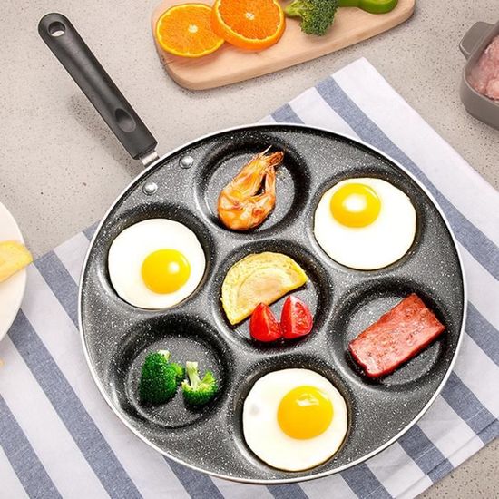 Poêle à frire avec compartiments, anti-adhésive, compatible avec les œufs  au plat, 3 en 1, multi-sections[154] - Cdiscount Maison