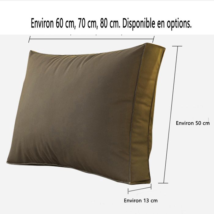 Coussin Lombaire Pour Tête De Lit - Support Dos Et Nuque, 80x25x5 Cm, Housse Lin Lavable - Pour Lit, Canapé, Lecture