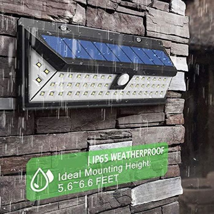 marque generique - Lampe Solaire Extérieur 54 LEDs Détecteur de Mouvement  sans Fil Éclairage Solaire d'applique Murale Projecteur à Énergie Solaire -  Lampes solaires - Rue du Commerce