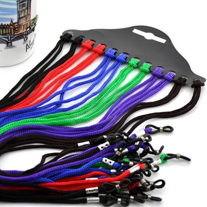 12Pcs Noir Cordelette Cha ne Cordon Corde Lunettes Attache Porte Lecture Support Sangle Cadeau