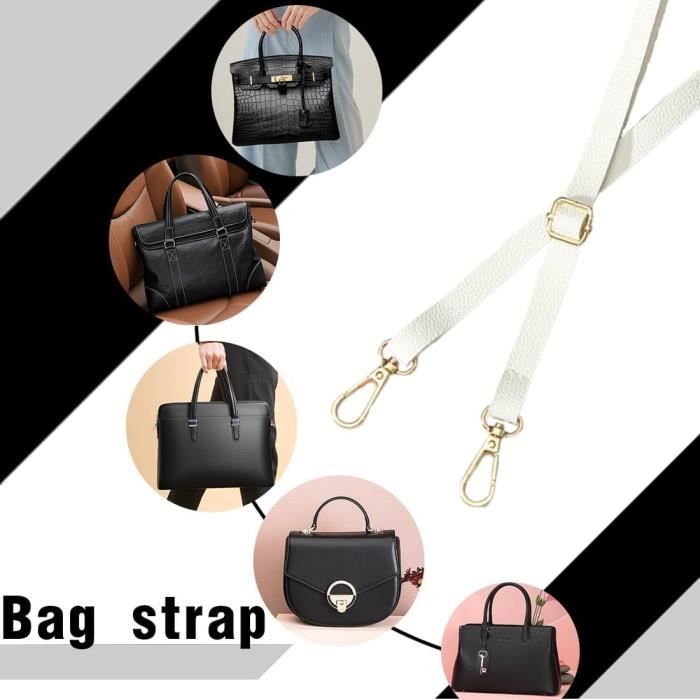 Sangle Bandoulière En Similicuir Réglable - Pour Sac à Main, Porte-Monnaie Ou DIY - Noire Et Élégante