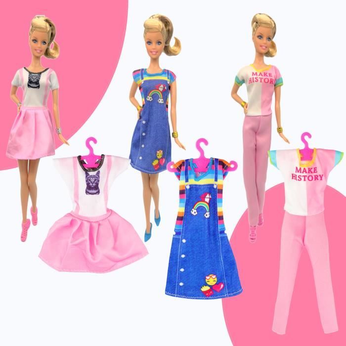 Universal - Ensemble de vêtements de poupée Barbie, vêtements de poupée,  bijoux, chaussures de sécurité, accessoires de poupée à la mode amusants  pour filles - Maisons de poupées - Rue du Commerce