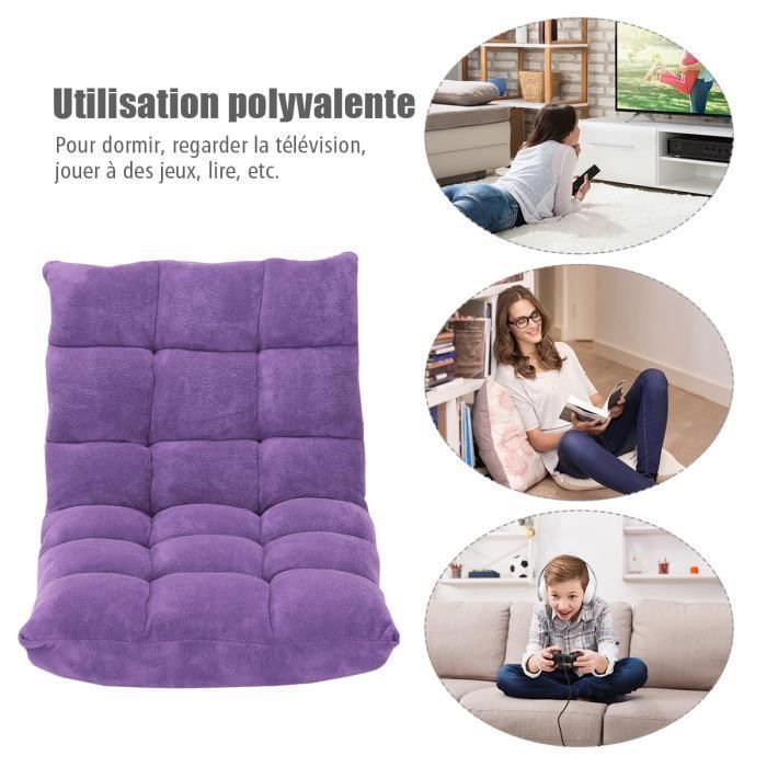 Chaise De Sol Pliable LIFEZEAL - 14 Positions, Rembourrage Épais, Dossier Grand, Polaire Corail - 9