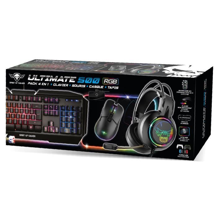 Avis - Krom Kabala Wireless Gaming Pack Clavier à Membrane RGB + Souris Optique 4000 DPI Noir