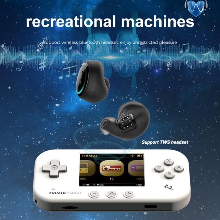Miyo Mini Plus, console de jeu portable rétro, carte TF 128G intégrée, plus de 15000 jeux classiques, écran IPS de 3,5 pouces, prise en charge Wi-Fi, avec étui (noir, 128G