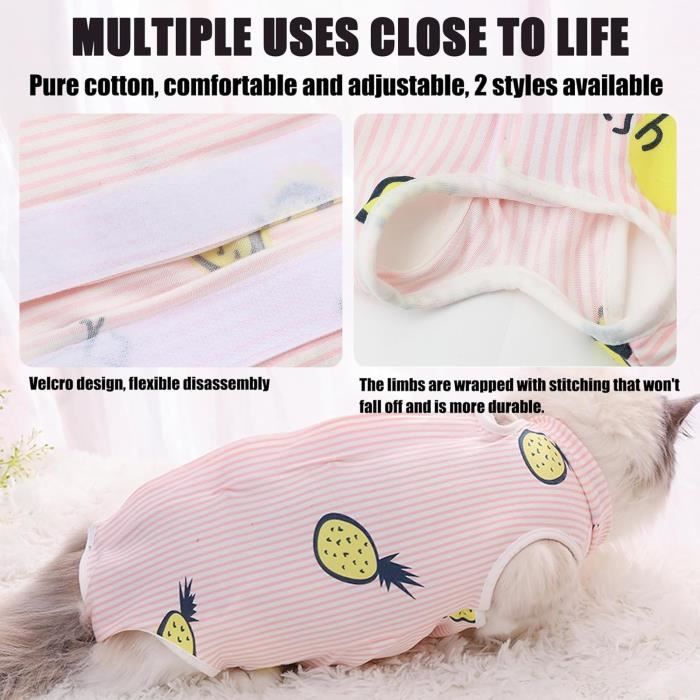 Body Post-Opératoire Pour Chat - Alternative Au Collier Élisabéthain - Taille M (3-6 Kg) - Coton Élastique, Anti-Léchage