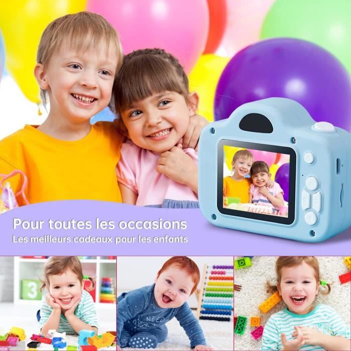 Appareil Photo Enfants, Mini Caméra Enfant Rechargeable Caméscope Cadeau  Jouet Filles Garçons de 3 à 10, vidéo HD 1080p, 32G S[91] - Cdiscount Jeux  - Jouets