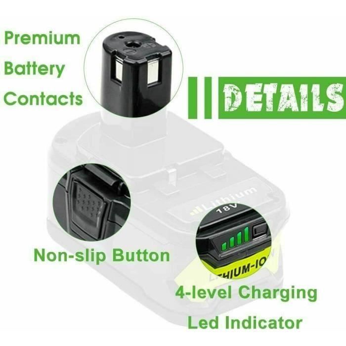 RB18L50 Compatible Batterie 18V 5,5Ah De Remplacement Pour Outils Ryobi - Autonomie Prolongée Batterie 18v Ryobi