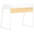 Bureau d'angle vidaXL Blanc et chêne avec dossier et panneau latéral surélevés - Design contemporain-3