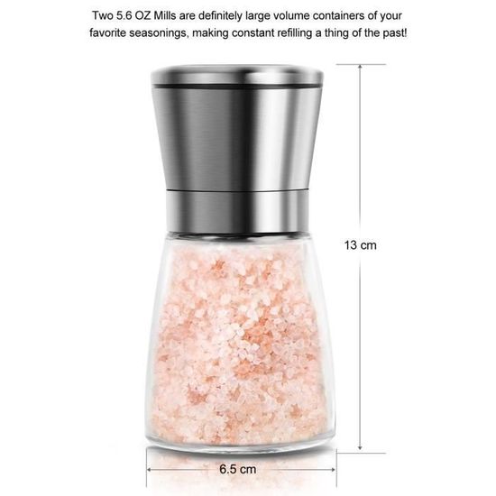 TLYSXPRO Moulin à Sel Et Poivre Électrique, Ensemble De 2, Rechargeable Par USB, Mouture Réglable, Moulin à Poivre Électrique Avec Lumière LED, Brosse De Nettoyage, Grège