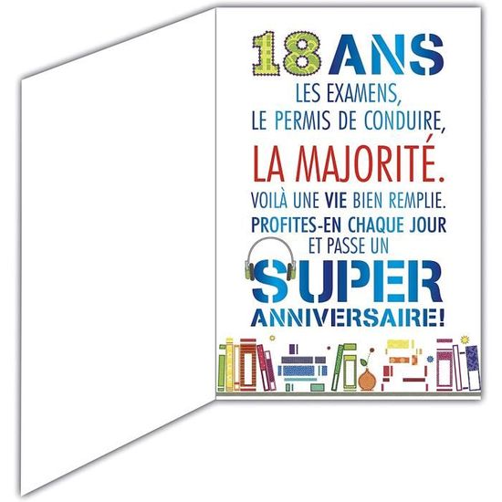 6918 Carte Joyeux Anniversaire 18 Ans Garcon Jeune Homme Adulte Motif Majorite Majeur Permis B Conduire Voiture 215 Cdiscount Bagagerie Maroquinerie
