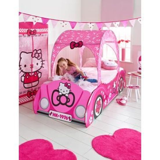Lit Voiture Hello Kitty 70 X 140 Cm Avec Ciel E Cdiscount Puericulture Eveil Bebe