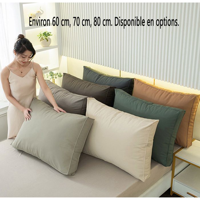 Coussin De Dossier En Daim, Idéal Pour Lit Et Canapé, Coussin De Lecture Avec Housse Amovible 60x50x20 Cm 90052255
