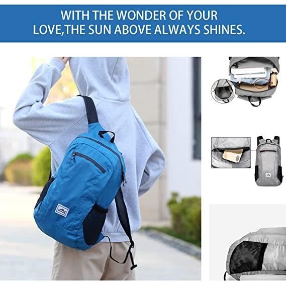 Sac à Dos Pliable Ultra Léger 20 Litres – Imperméable, Compact, Pour Randonnée, Voyage, Quotidien