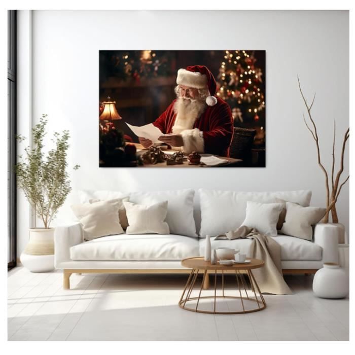 Impression Sur Toile Motif Arbre De Noël Rouge « Merry Christmas » - Décoration Murale Pour La Maison - 1 Panneau De Décoration Avec Cadre %! (float64=1e+01)x%! (float64=8